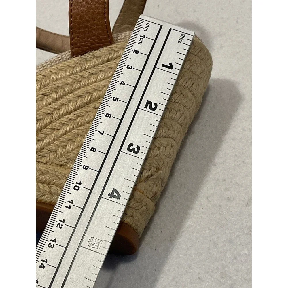 Witchery Juliet Espadrille Wedge Heel Sandals 40 US‎ 9.5 Cream Tan Ankle Strap